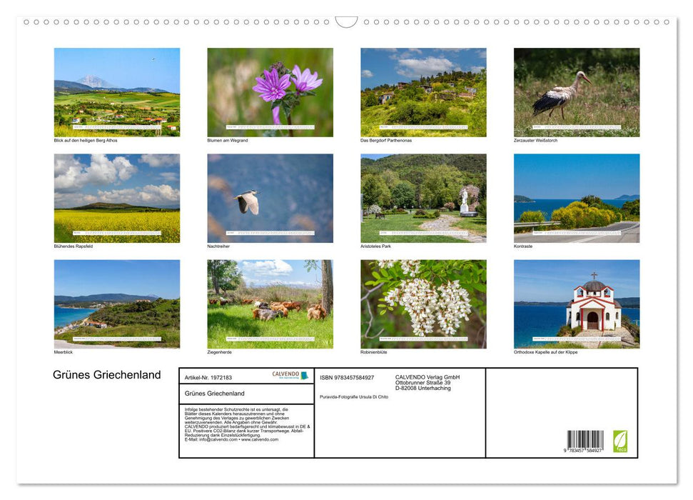 Grünes Griechenland (CALVENDO Wandkalender 2026)