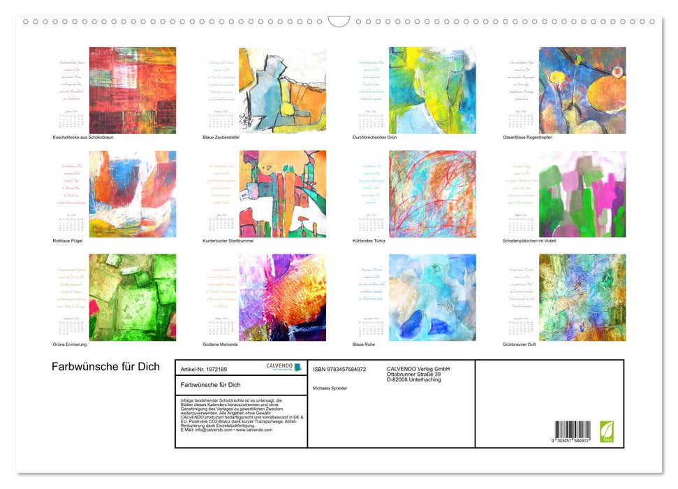 Farbwünsche für Dich (CALVENDO Wandkalender 2026)