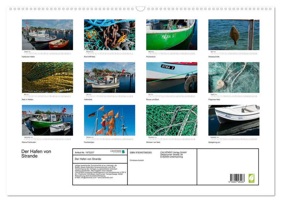 Der Hafen von Strande (CALVENDO Wandkalender 2026)
