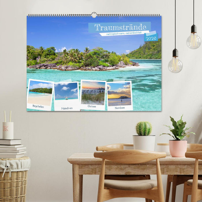 Traumstrände, mal tropisch warm, mal nordisch kalt (CALVENDO Wandkalender 2026)