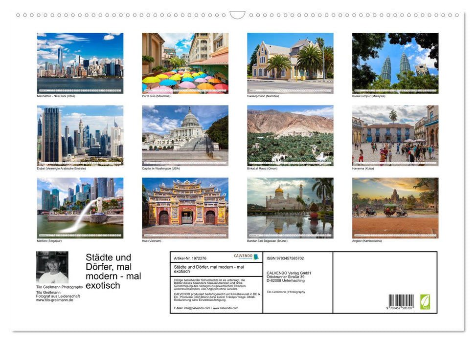 Städte und Dörfer, mal modern - mal exotisch (CALVENDO Wandkalender 2026)