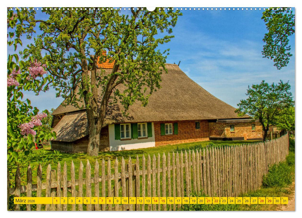 Reetdachhäuser in Hoben - Ein Maitag in der Wismarbucht (CALVENDO Premium Wandkalender 2026)