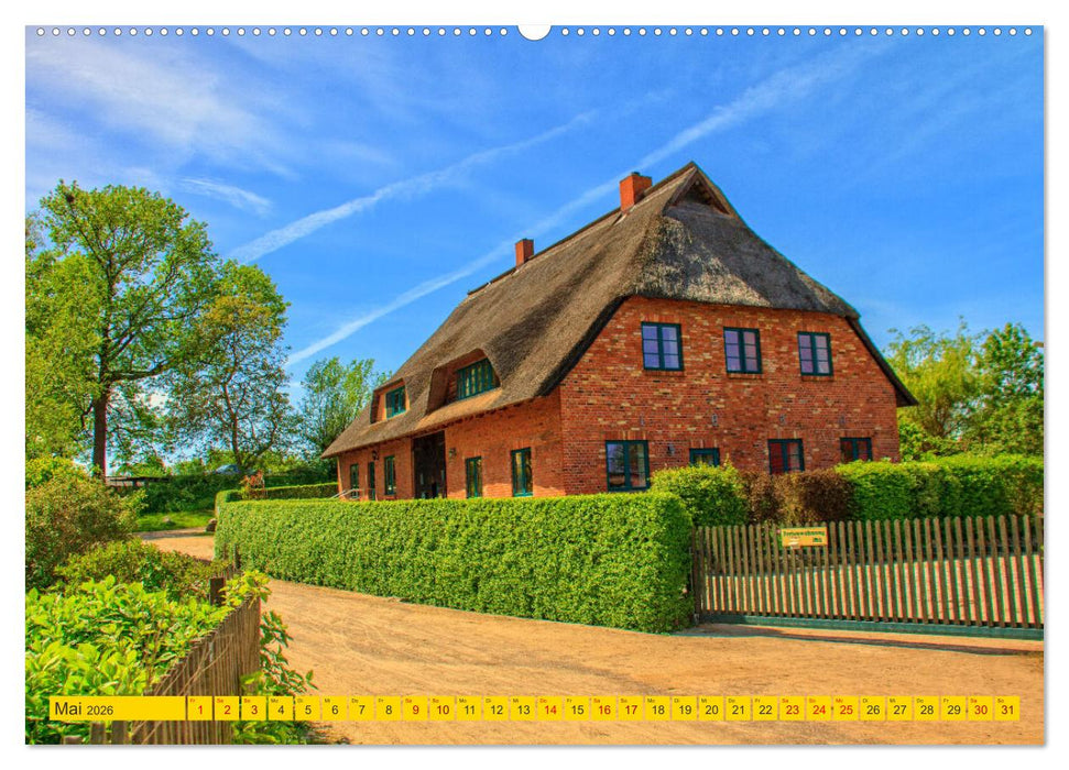 Reetdachhäuser in Hoben - Ein Maitag in der Wismarbucht (CALVENDO Premium Wandkalender 2026)