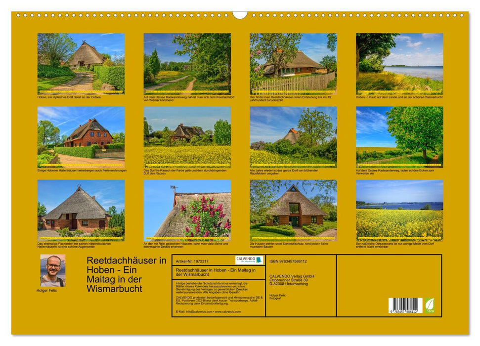 Reetdachhäuser in Hoben - Ein Maitag in der Wismarbucht (CALVENDO Wandkalender 2026)