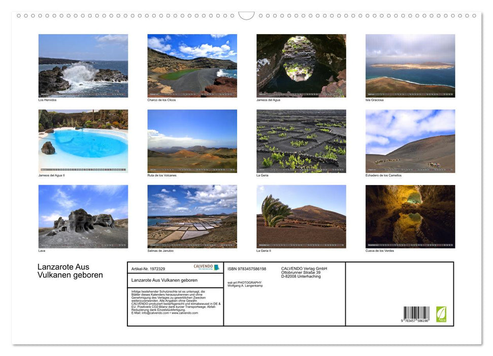 Lanzarote Aus Vulkanen geboren (CALVENDO Wandkalender 2026)