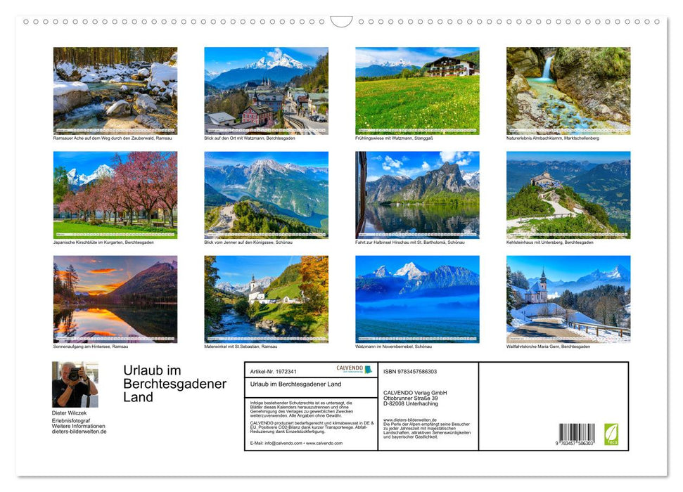 Urlaub im Berchtesgadener Land (CALVENDO Wandkalender 2026)