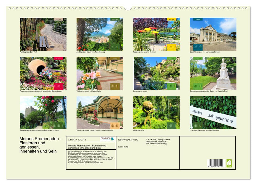 Merans Promenaden - Flanieren und geniessen, innehalten und Sein (CALVENDO Wandkalender 2026)