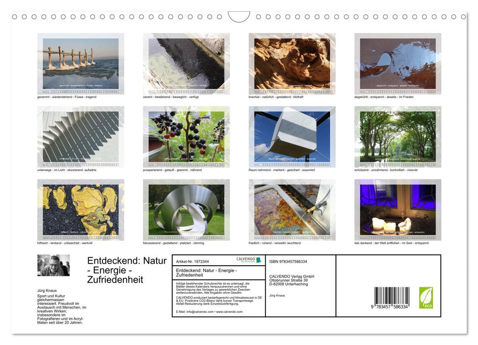Entdeckend: Natur - Energie - Zufriedenheit (CALVENDO Wandkalender 2026)