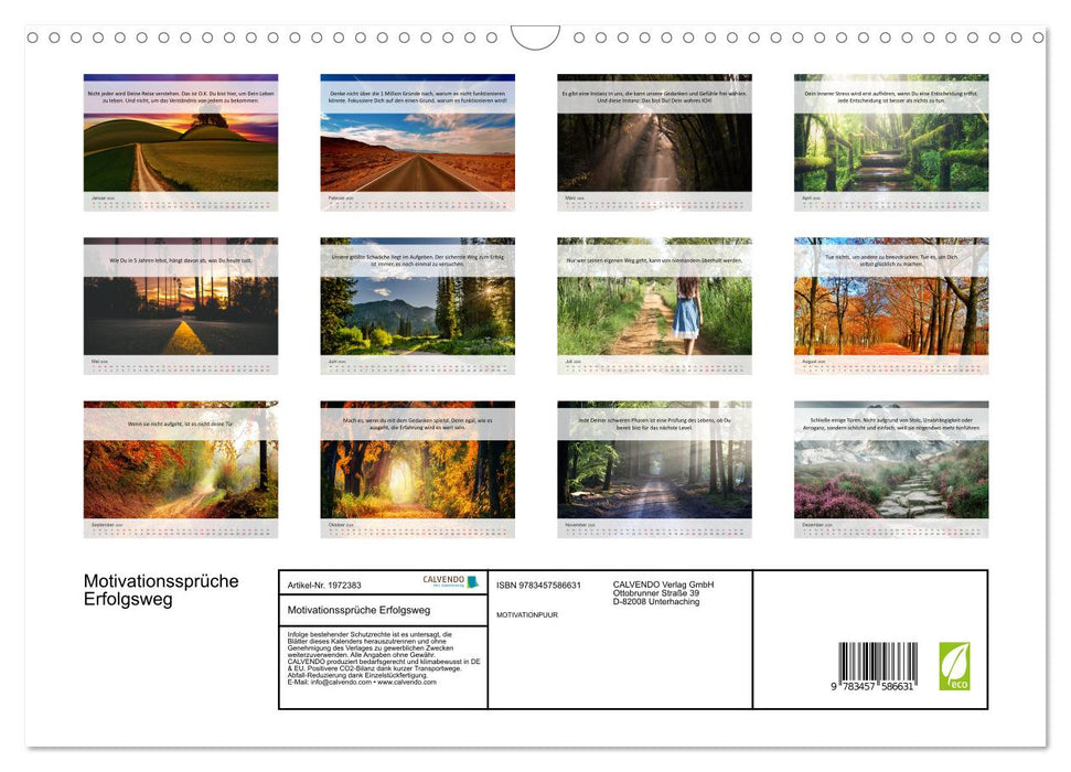 Motivationssprüche Erfolgsweg (CALVENDO Wandkalender 2026)