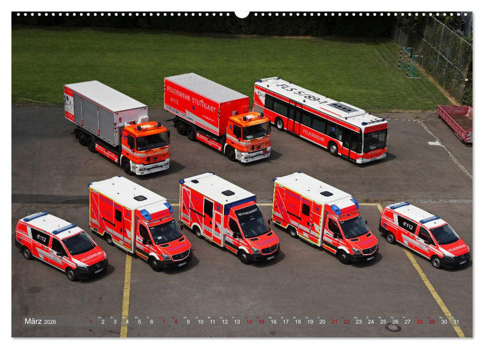 Einsatzfahrzeuge der Feuerwehr Stuttgart (CALVENDO Premium Wandkalender 2026)