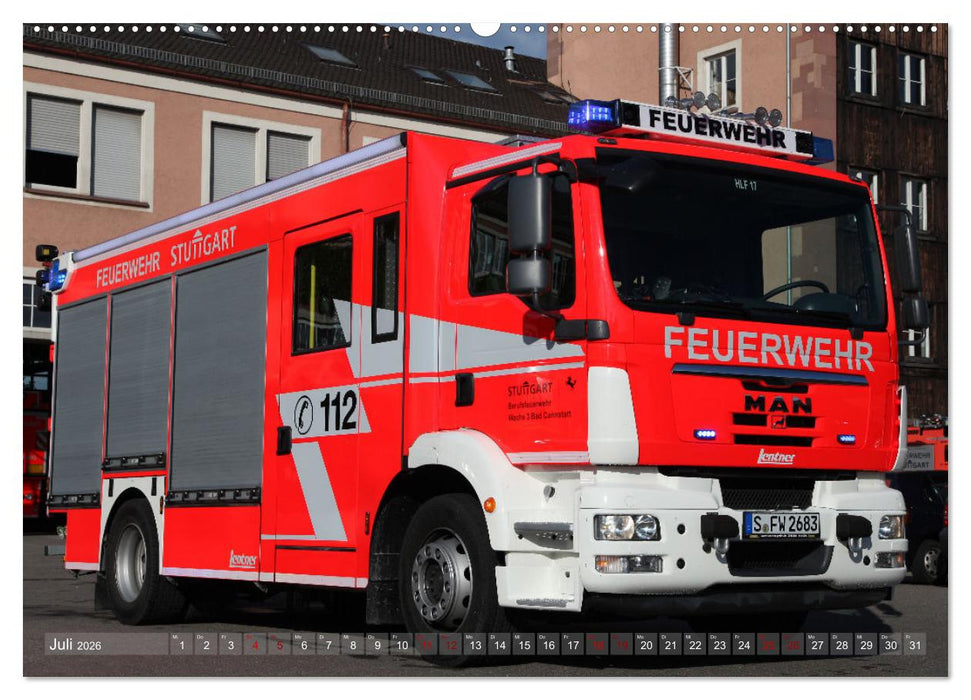 Einsatzfahrzeuge der Feuerwehr Stuttgart (CALVENDO Premium Wandkalender 2026)