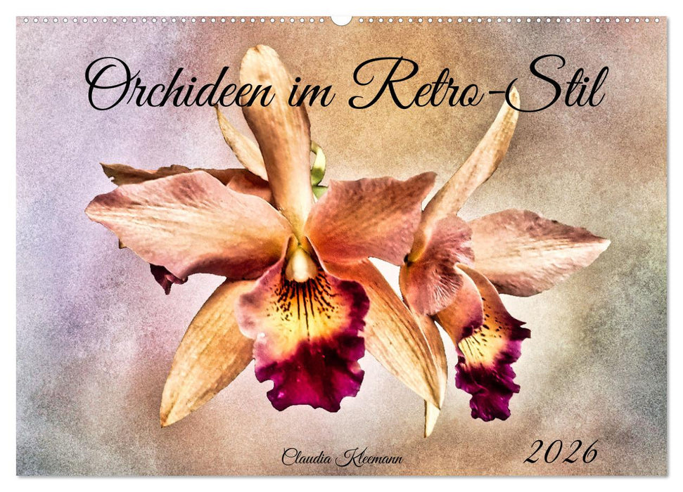 Orchideen im Retro-Stil (CALVENDO Wandkalender 2026)