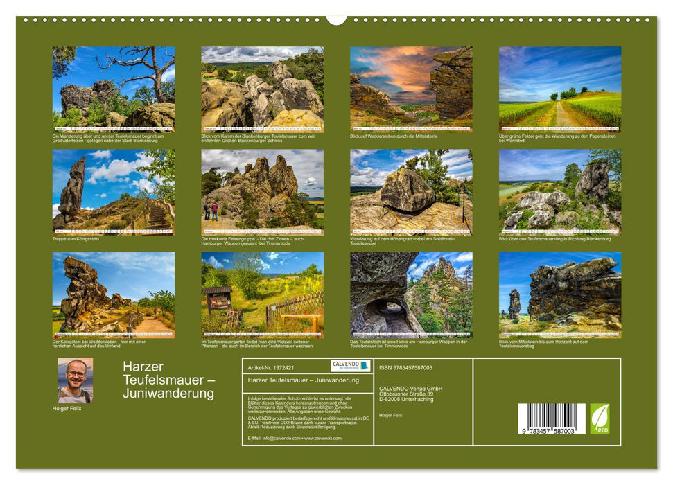 Harzer Teufelsmauer – Juniwanderung (CALVENDO Premium Wandkalender 2026)