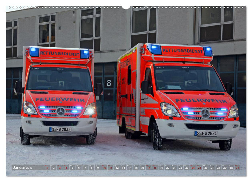 Einsatzfahrzeuge der Feuerwehr Stuttgart (CALVENDO Wandkalender 2026)