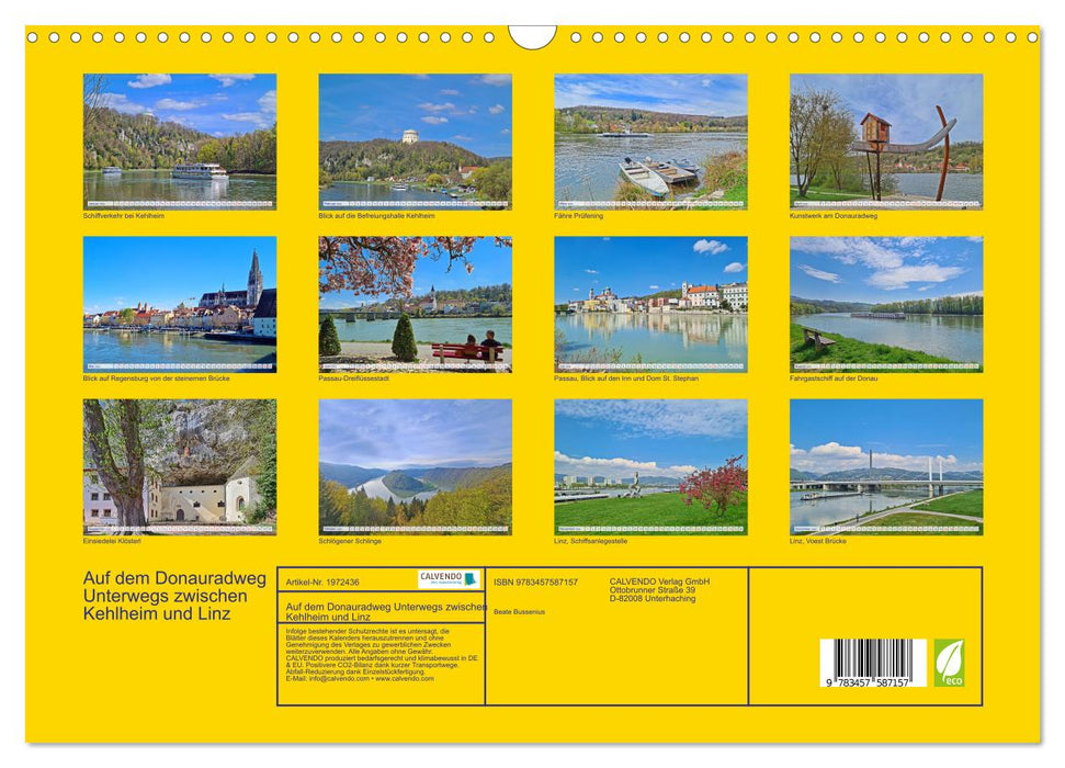 Auf dem Donauradweg Unterwegs zwischen Kehlheim und Linz (CALVENDO Wandkalender 2026)
