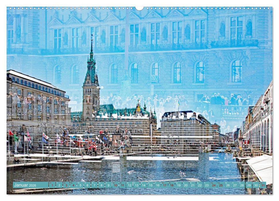 Hamburg mal 2 (CALVENDO Premium Wandkalender 2026)