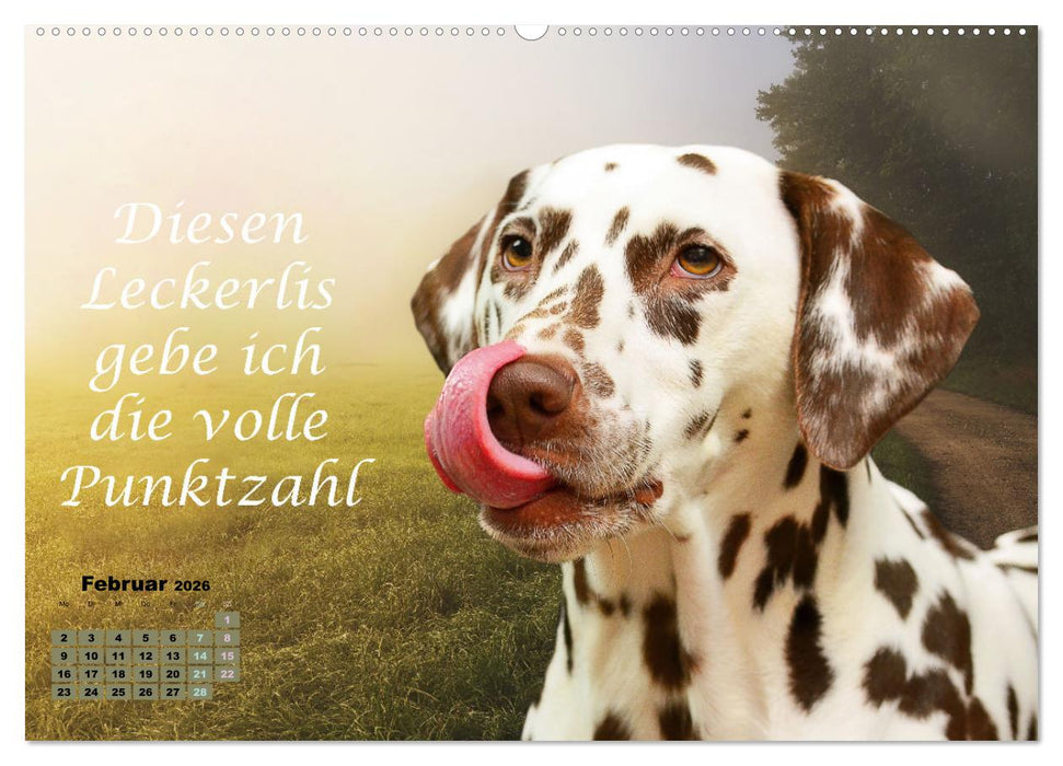 Hunde Spruchkalender (CALVENDO Premium Wandkalender 2026)