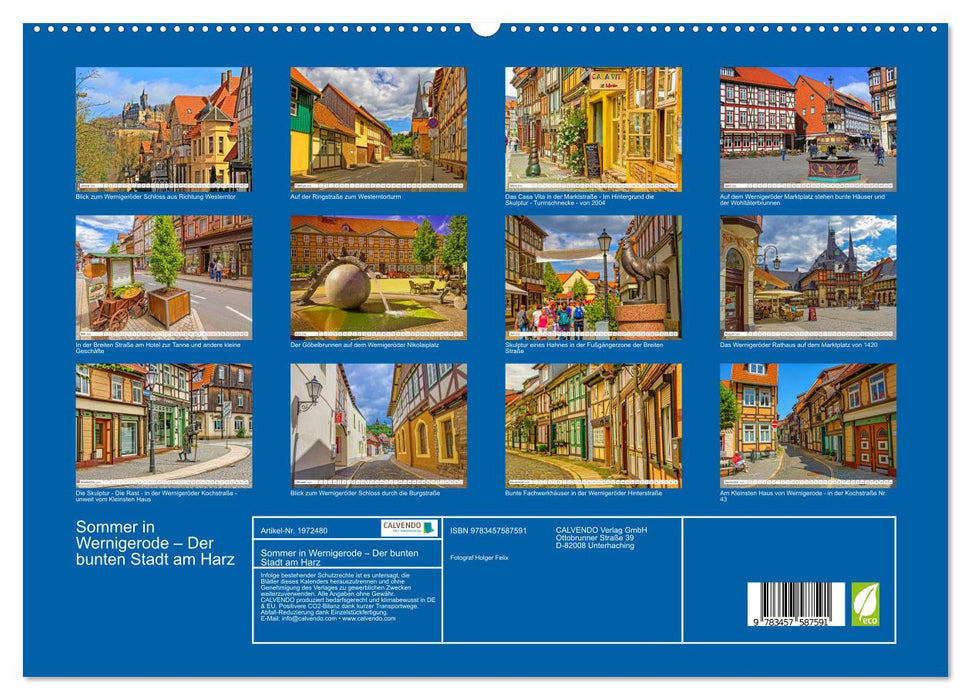 Sommer in Wernigerode – Der bunten Stadt am Harz (CALVENDO Premium Wandkalender 2026)