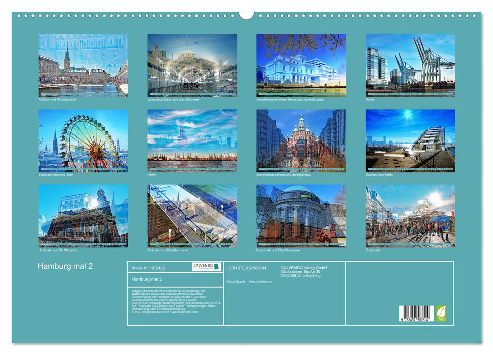Hamburg mal 2 (CALVENDO Wandkalender 2026)