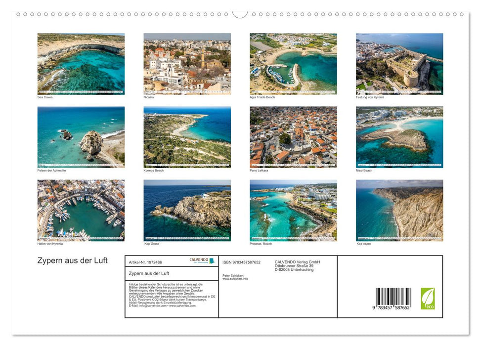 Zypern aus der Luft (CALVENDO Premium Wandkalender 2026)
