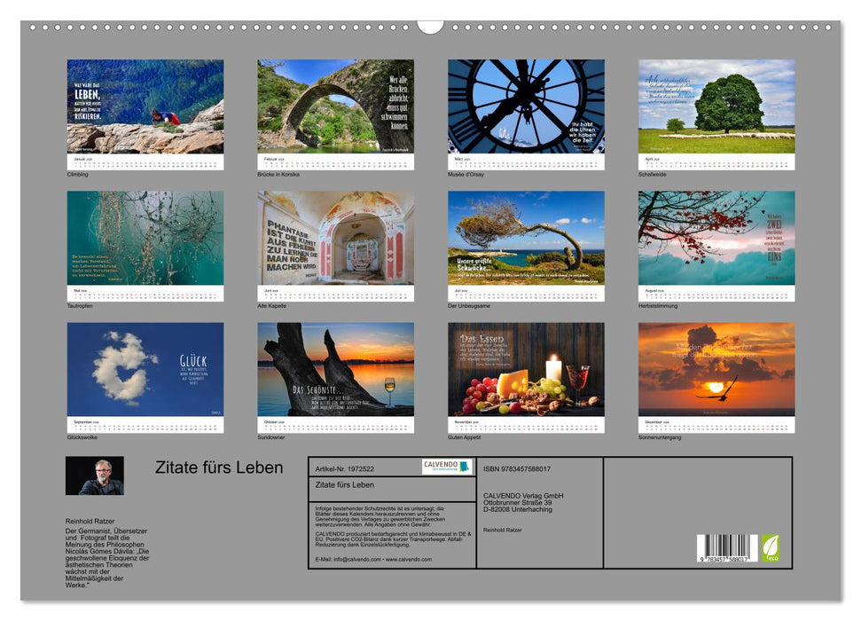 Zitate fürs Leben (CALVENDO Wandkalender 2026)
