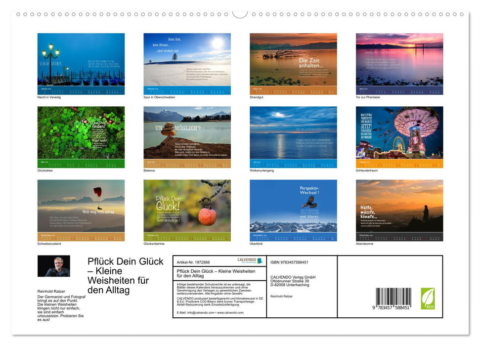 Pflück Dein Glück – Kleine Weisheiten für den Alltag (CALVENDO Premium Wandkalender 2026)