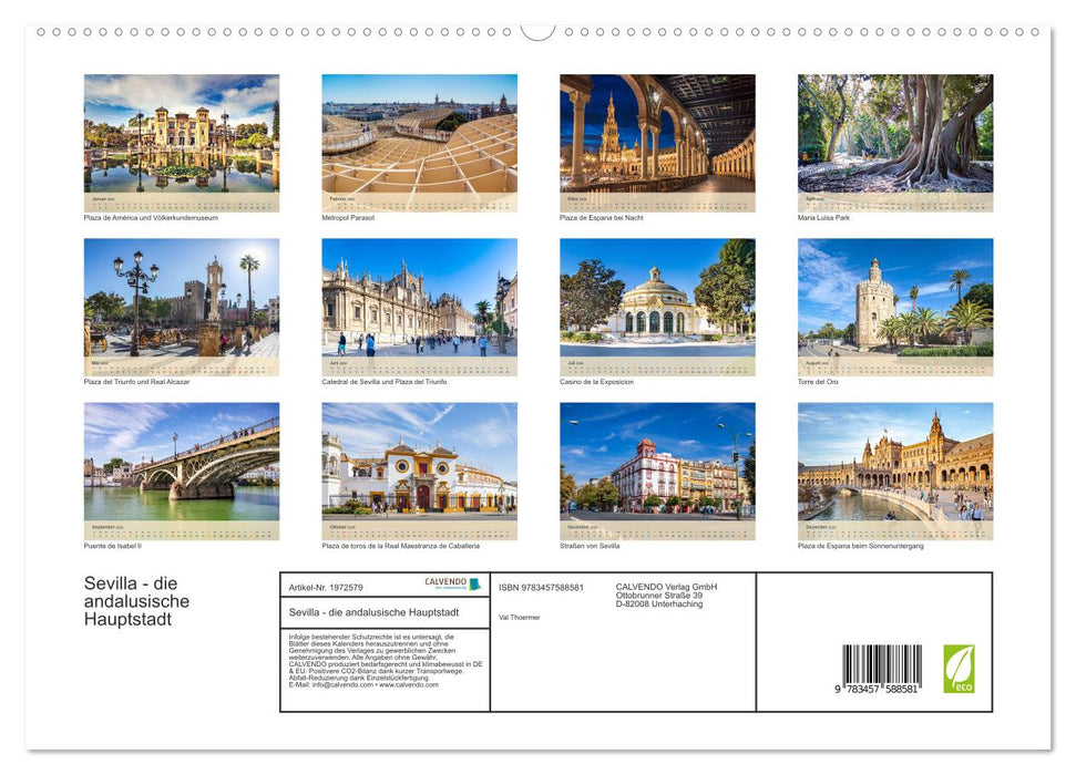 Sevilla - die andalusische Hauptstadt (CALVENDO Premium Wandkalender 2026)