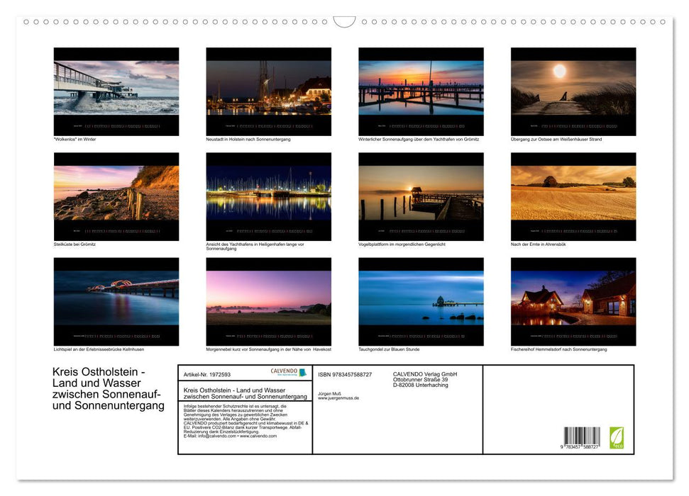 Kreis Ostholstein - Land und Wasser zwischen Sonnenauf- und Sonnenuntergang (CALVENDO Wandkalender 2026)