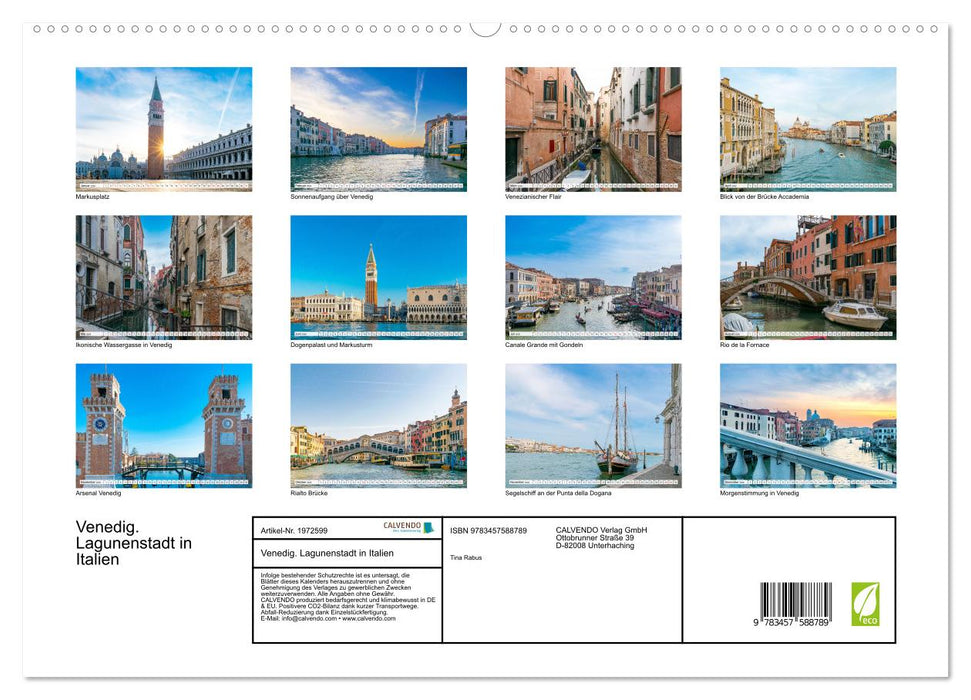 Venedig. Lagunenstadt in Italien (CALVENDO Premium Wandkalender 2026)