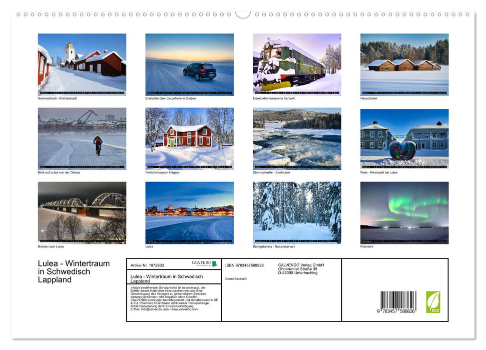 Lulea - Wintertraum in Schwedisch Lappland (CALVENDO Premium Wandkalender 2026)