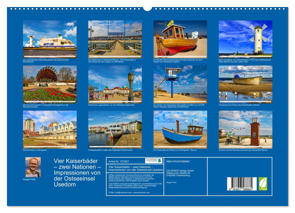 Vier Kaiserbäder – zwei Nationen – Impressionen von der Ostseeinsel Usedom (CALVENDO Premium Wandkalender 2026)