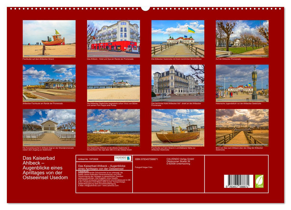 Das Kaiserbad Ahlbeck – Augenblicke eines Apriltages von der Ostseeinsel Usedom (CALVENDO Premium Wandkalender 2026)