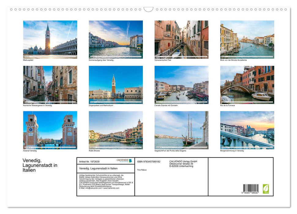 Venedig. Lagunenstadt in Italien (CALVENDO Wandkalender 2026)