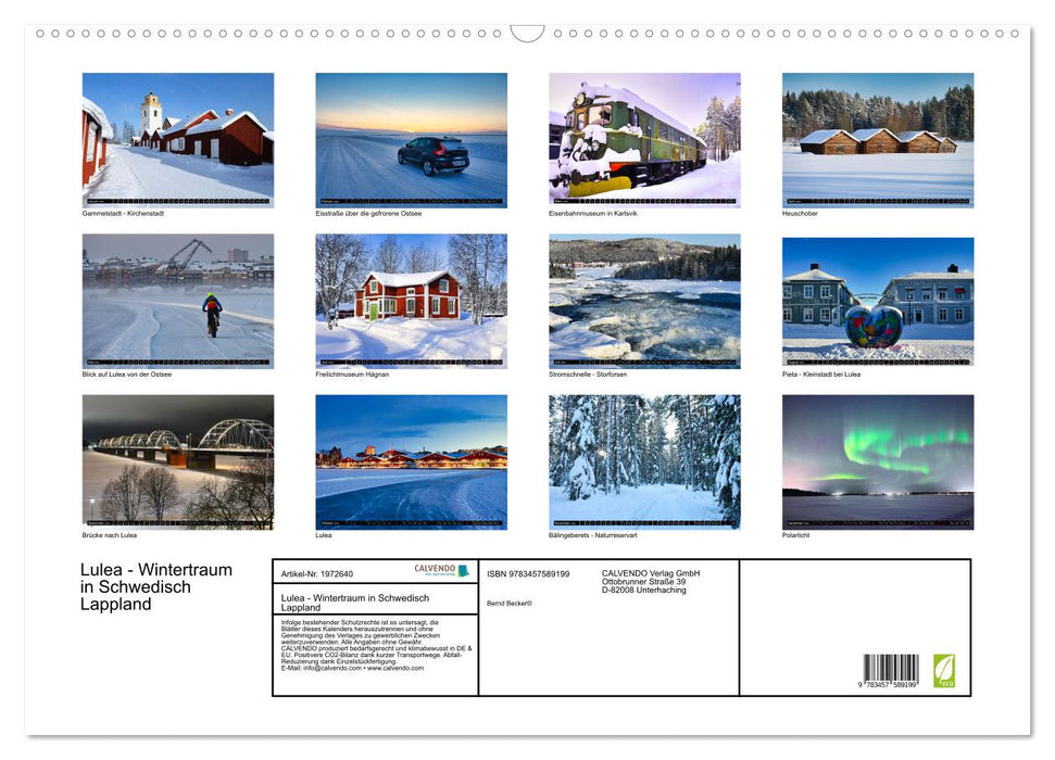 Lulea - Wintertraum in Schwedisch Lappland (CALVENDO Wandkalender 2026)