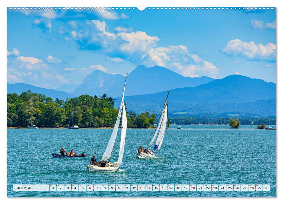 Bayerische Seenlandschaften - Natur im Einklang mit Freizeit und Kultur (CALVENDO Wandkalender 2026)
