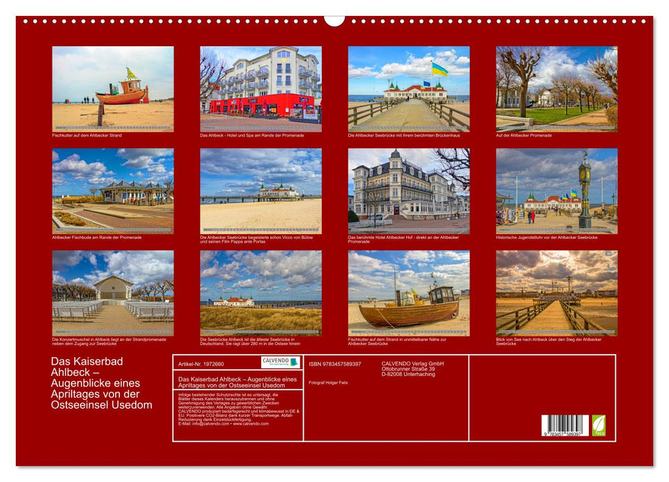Das Kaiserbad Ahlbeck – Augenblicke eines Apriltages von der Ostseeinsel Usedom (CALVENDO Wandkalender 2026)