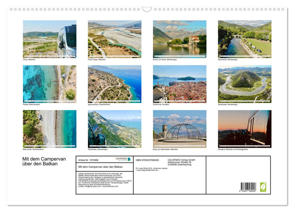 Mit dem Campervan über den Balkan (CALVENDO Wandkalender 2026)