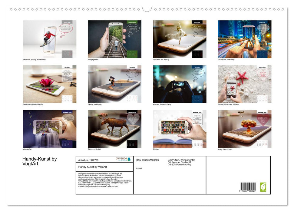 Handy-Kunst by VogtArt (CALVENDO Wandkalender 2026)
