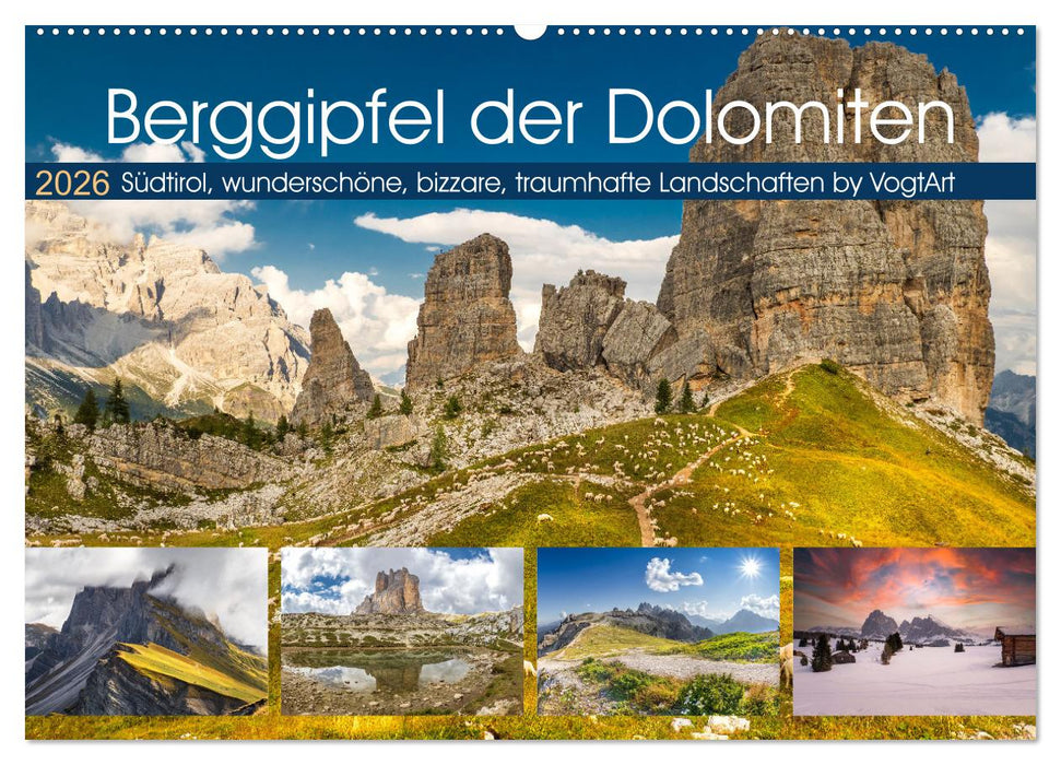 Berggipfel der Dolomiten (CALVENDO Wandkalender 2026)