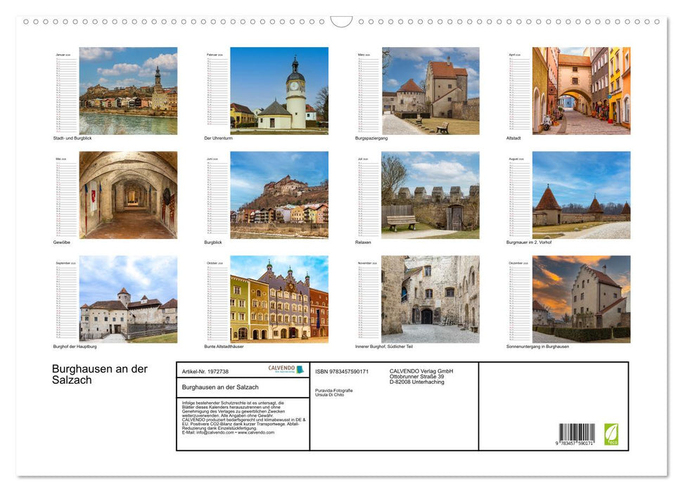 Burghausen an der Salzach (CALVENDO Wandkalender 2026)