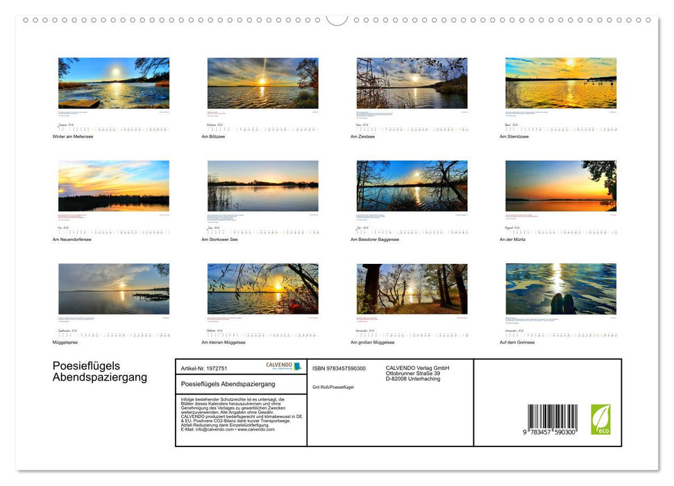 Poesieflügels Abendspaziergang (CALVENDO Premium Wandkalender 2026)