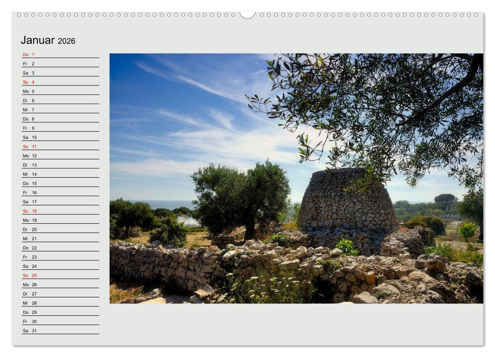Kulturlandschaft im Süden zwischen zwei Meeren Adriatico und Ionio (CALVENDO Wandkalender 2026)