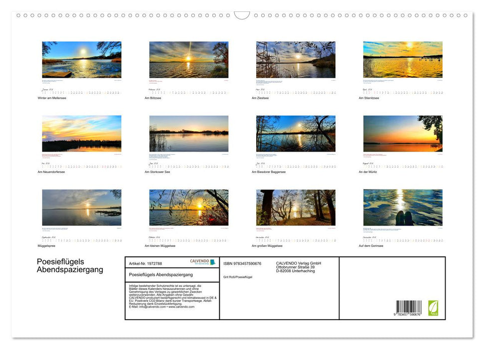 Poesieflügels Abendspaziergang (CALVENDO Wandkalender 2026)