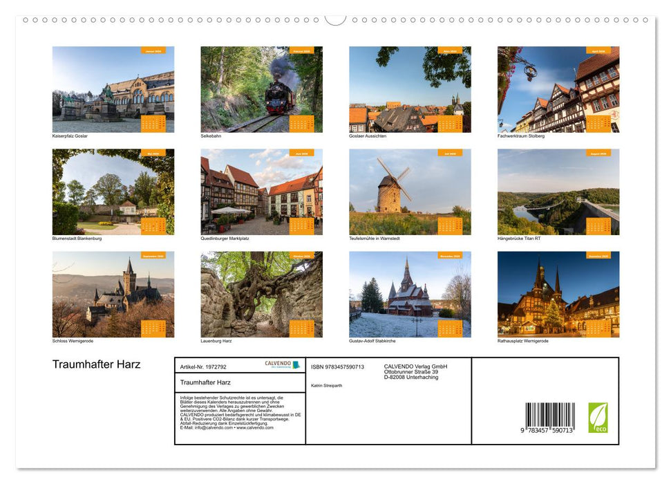 Traumhafter Harz (CALVENDO Premium Wandkalender 2026)