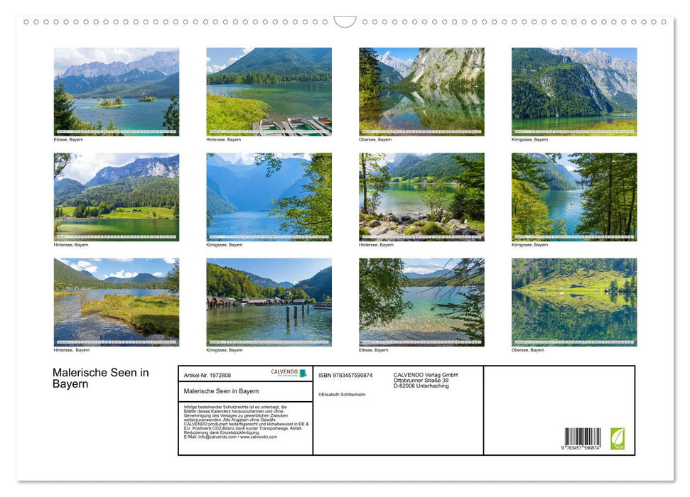 Malerische Seen in Bayern (CALVENDO Wandkalender 2026)
