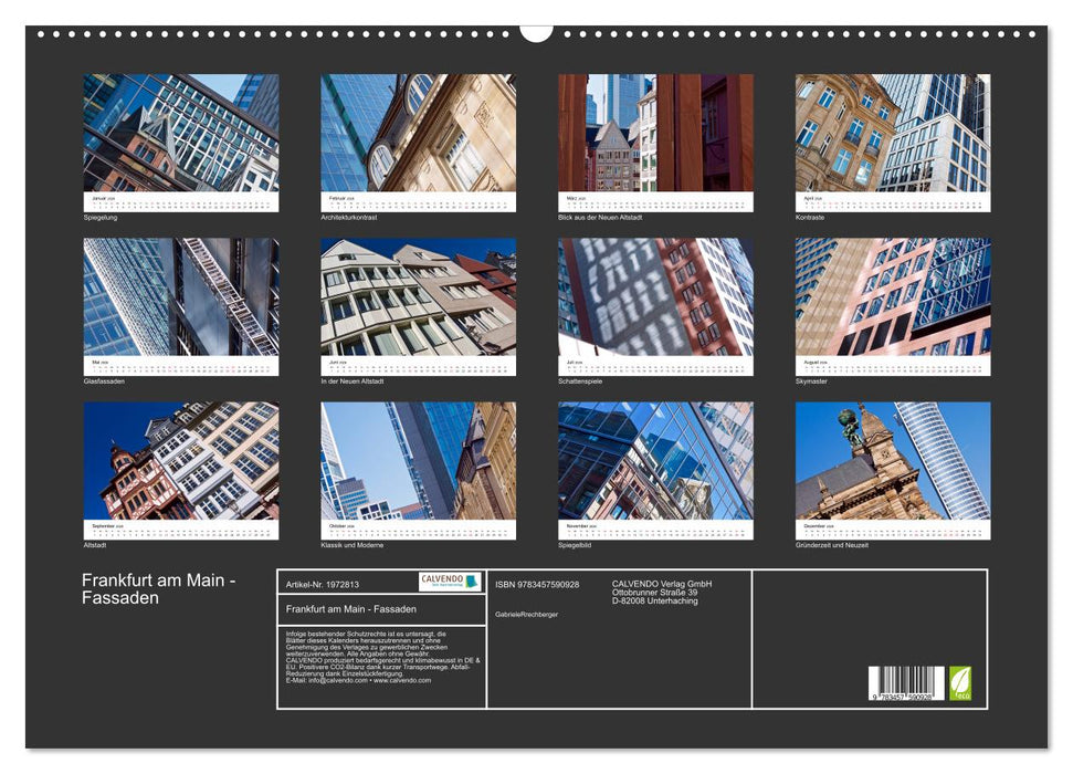 Frankfurt am Main - Fassaden (CALVENDO Wandkalender 2026)