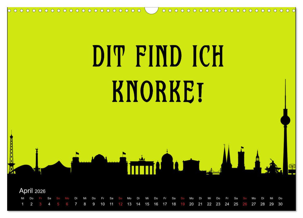 Berliner Mundart (CALVENDO Wandkalender 2026)