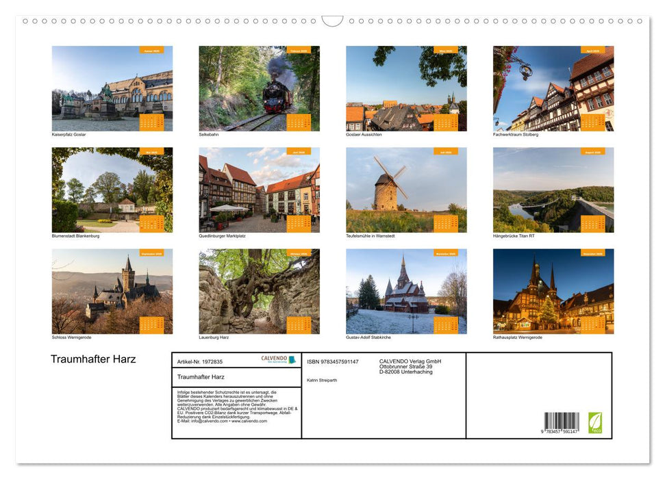 Traumhafter Harz (CALVENDO Wandkalender 2026)