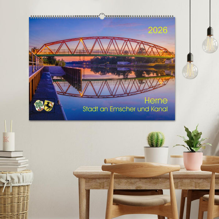 Herne: Stadt an Emscher und Kanal (CALVENDO Wandkalender 2026)