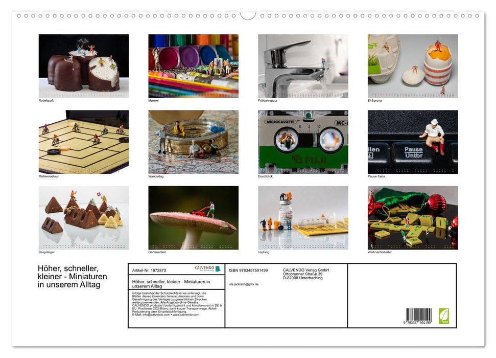 Höher, schneller, kleiner - Miniaturen in unserem Alltag (CALVENDO Wandkalender 2026)